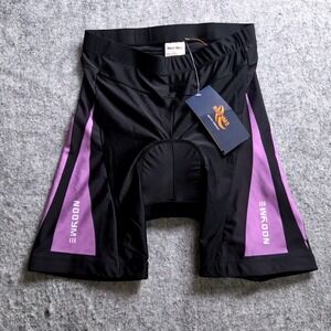 Women's Cycling Shorts with‎ Pad Purple Black Padded Bike Biking Shorts